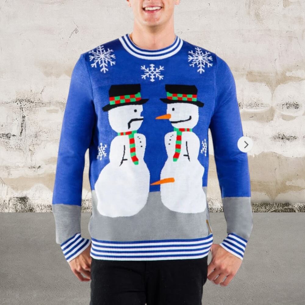 Tipsy Elves Men's Snowman Nose Thief Sweater Size Large